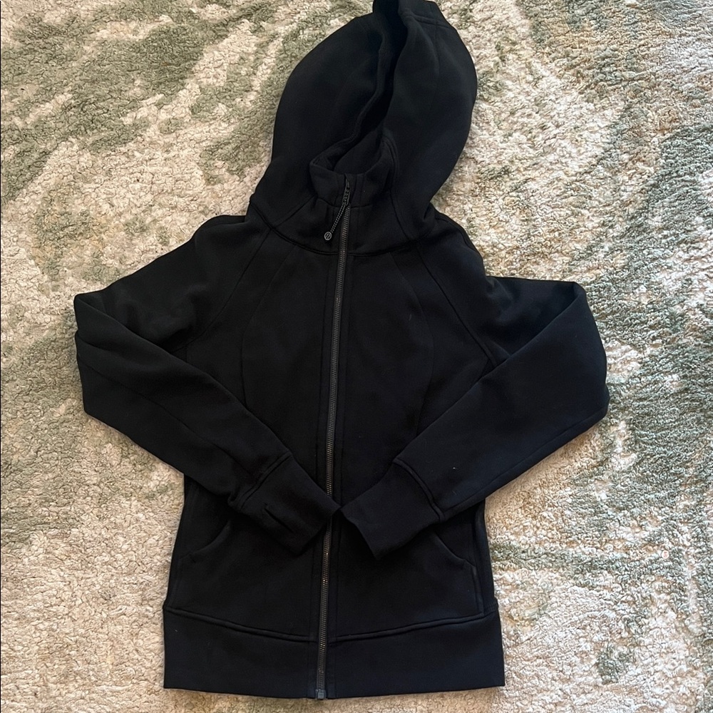 Lulu Lemon black scuba zip up hoodie